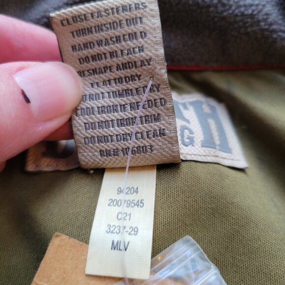 Duluth Trading Men's Windproof Full Zip Sweater Jacket Shetland Wool Green Sz. M - Picture 11 of 13